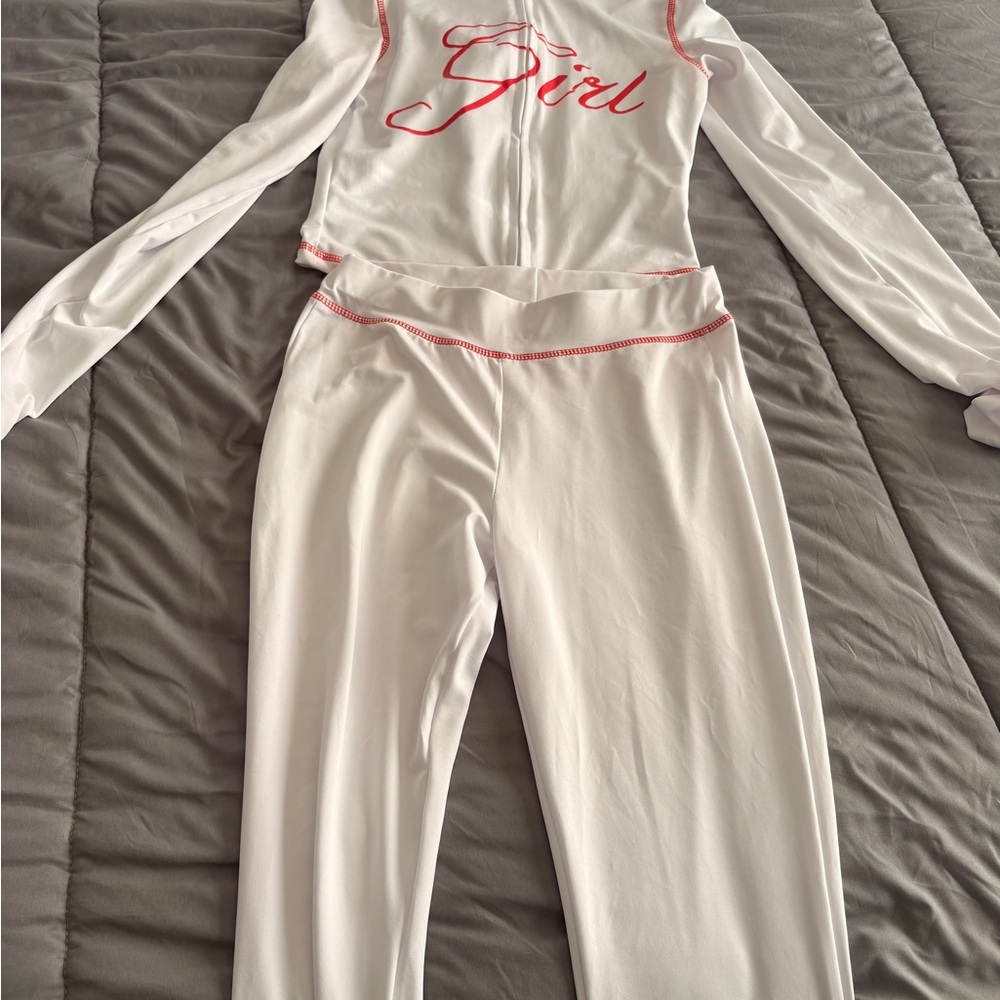 White and Pink Long Sleeve Set